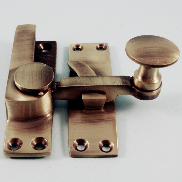 THD158/AB • Non-Locking • Antique Brass • Quadrant Round Knob Sash Fastener